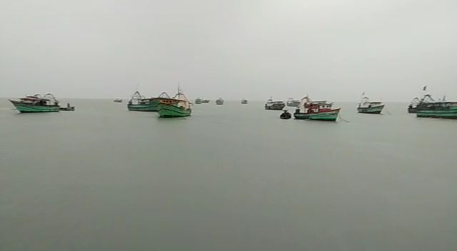 precautionary measure against the puravi storm, fishermen secured their boats in tuticorin