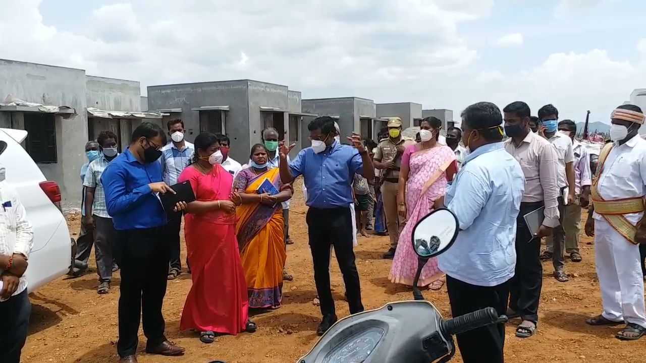 tiruvannamalai house construction for tribes inspected by collector