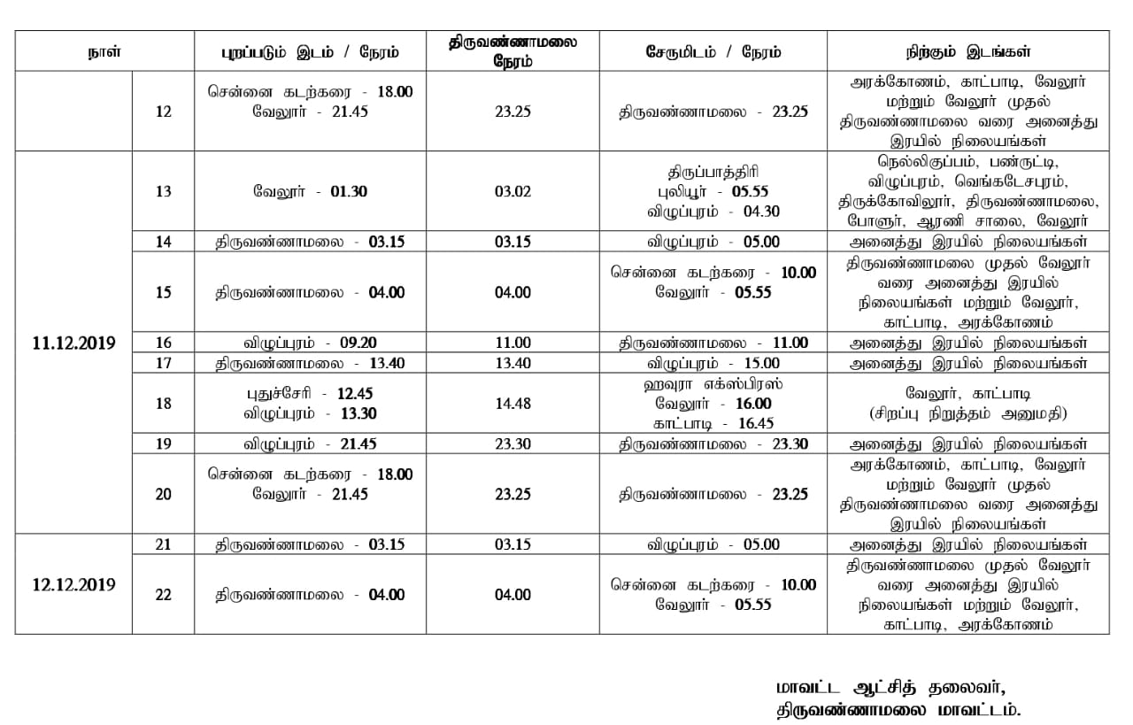 சிறப்பு ரயில்கள்