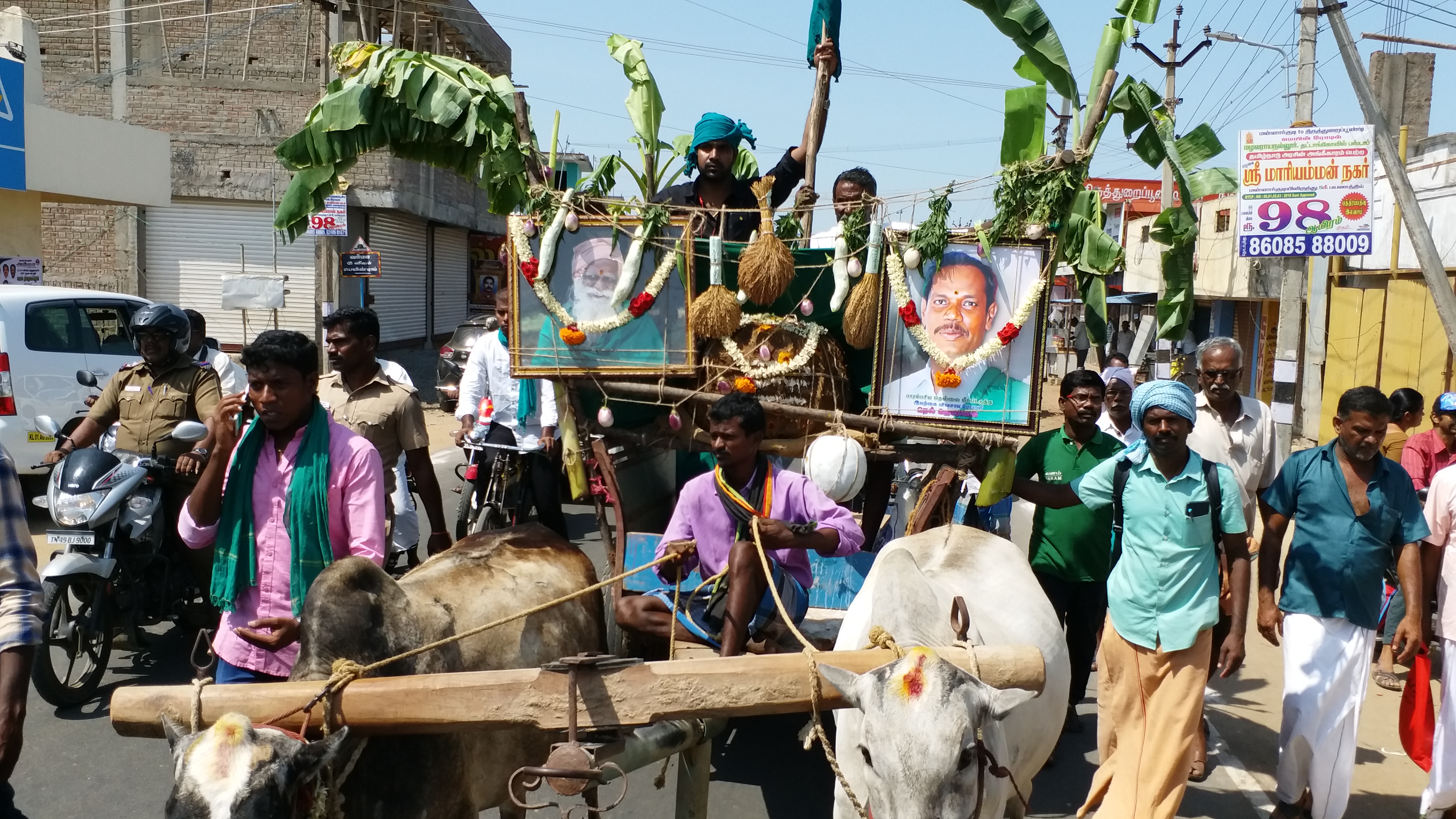 Farmers are marching in the cattle