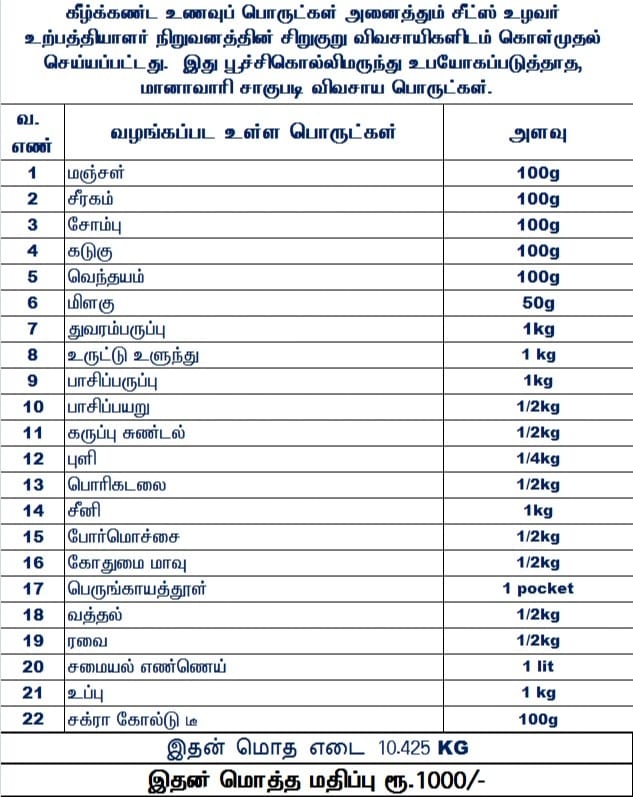 ரூ.1000-க்கு 22 உணவு பொருள்கள் வீட்டிலேயே டெலிவரி