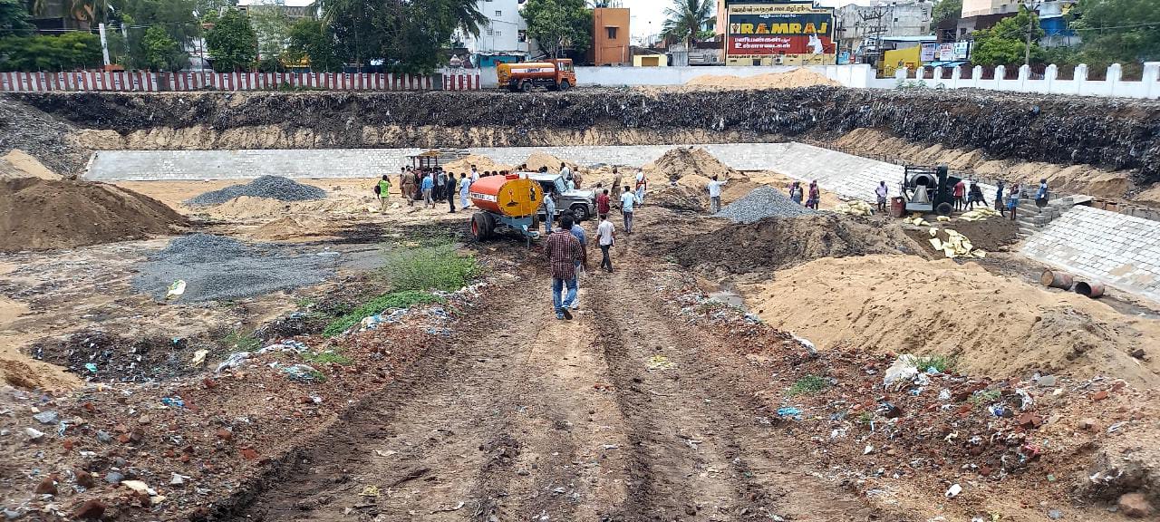 minister cv shanmugam inspected villupuram lakes works