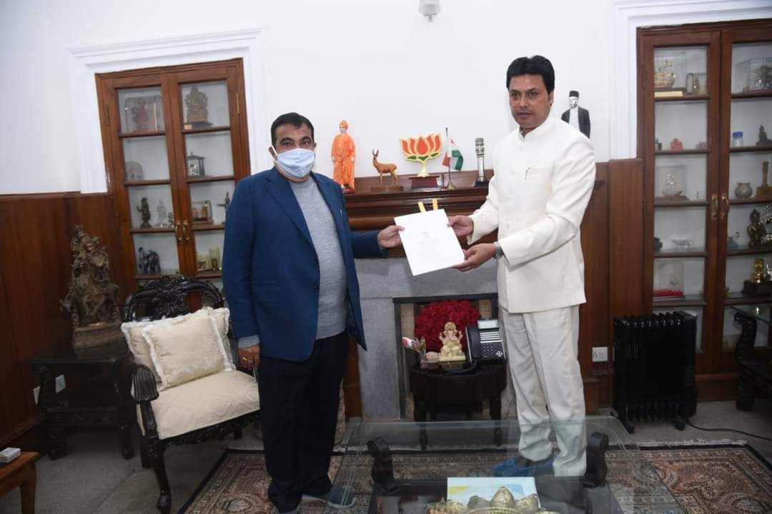 tripura cm biplab dev met modi-shah-gadkari at delhi