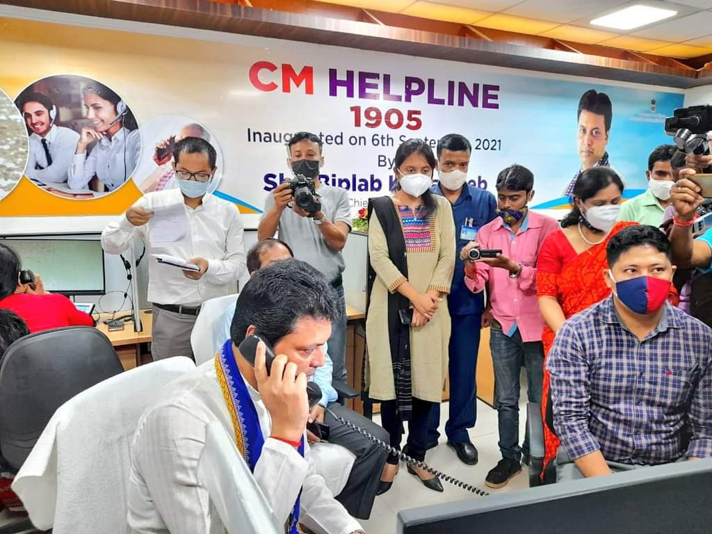 CM Biplab Kumar Deb launches helpline for fast grievance redressal