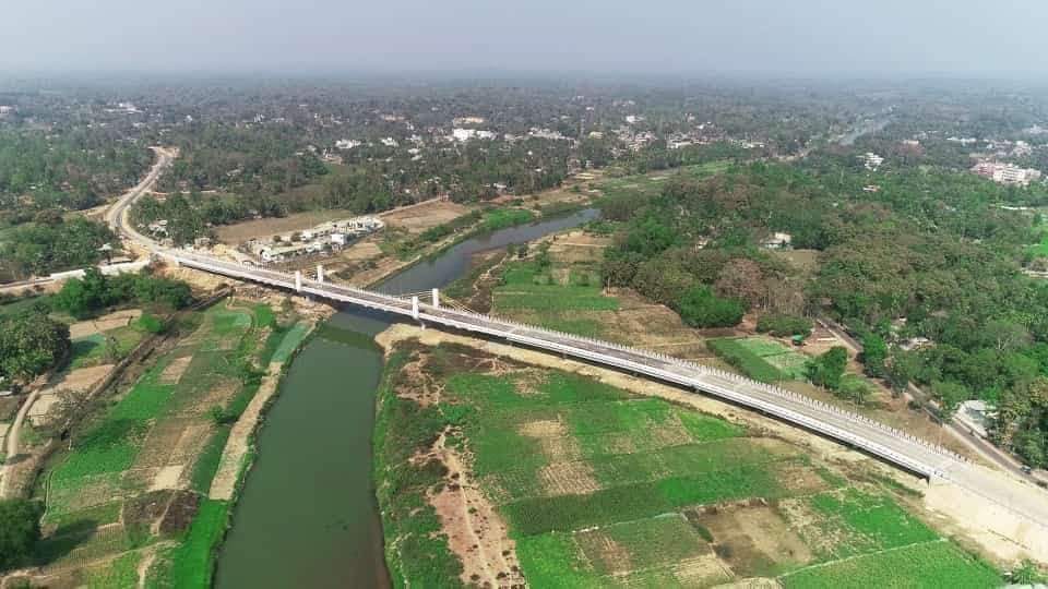1.9 Km long Indo-Bangla Maitri Setu over the Feni river