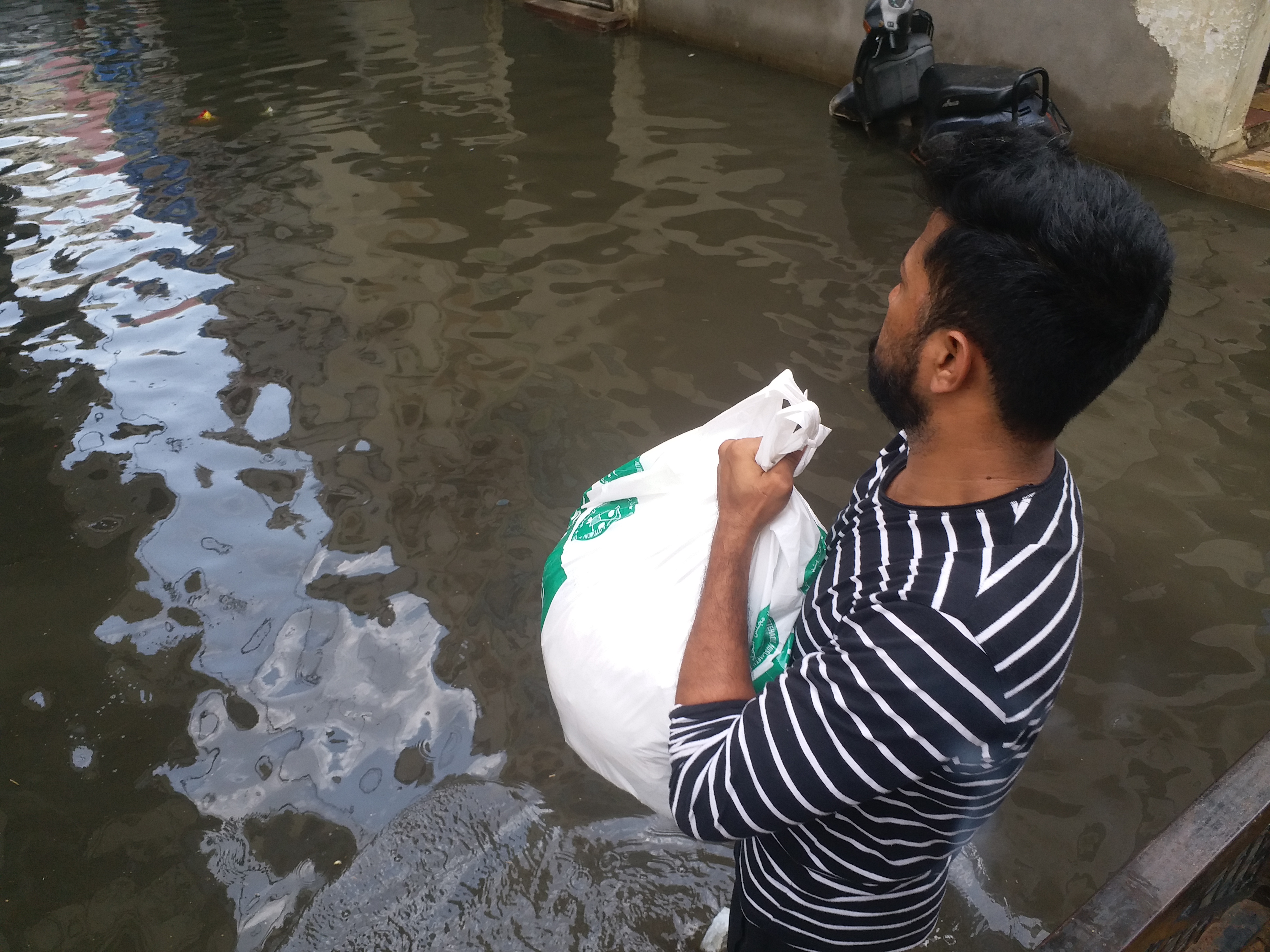 Roads have turned into canals due to rains