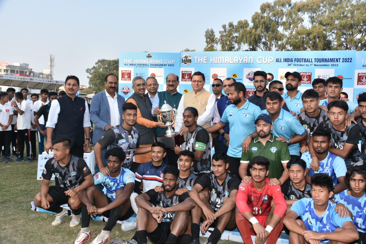 CM Dhami in football tournament