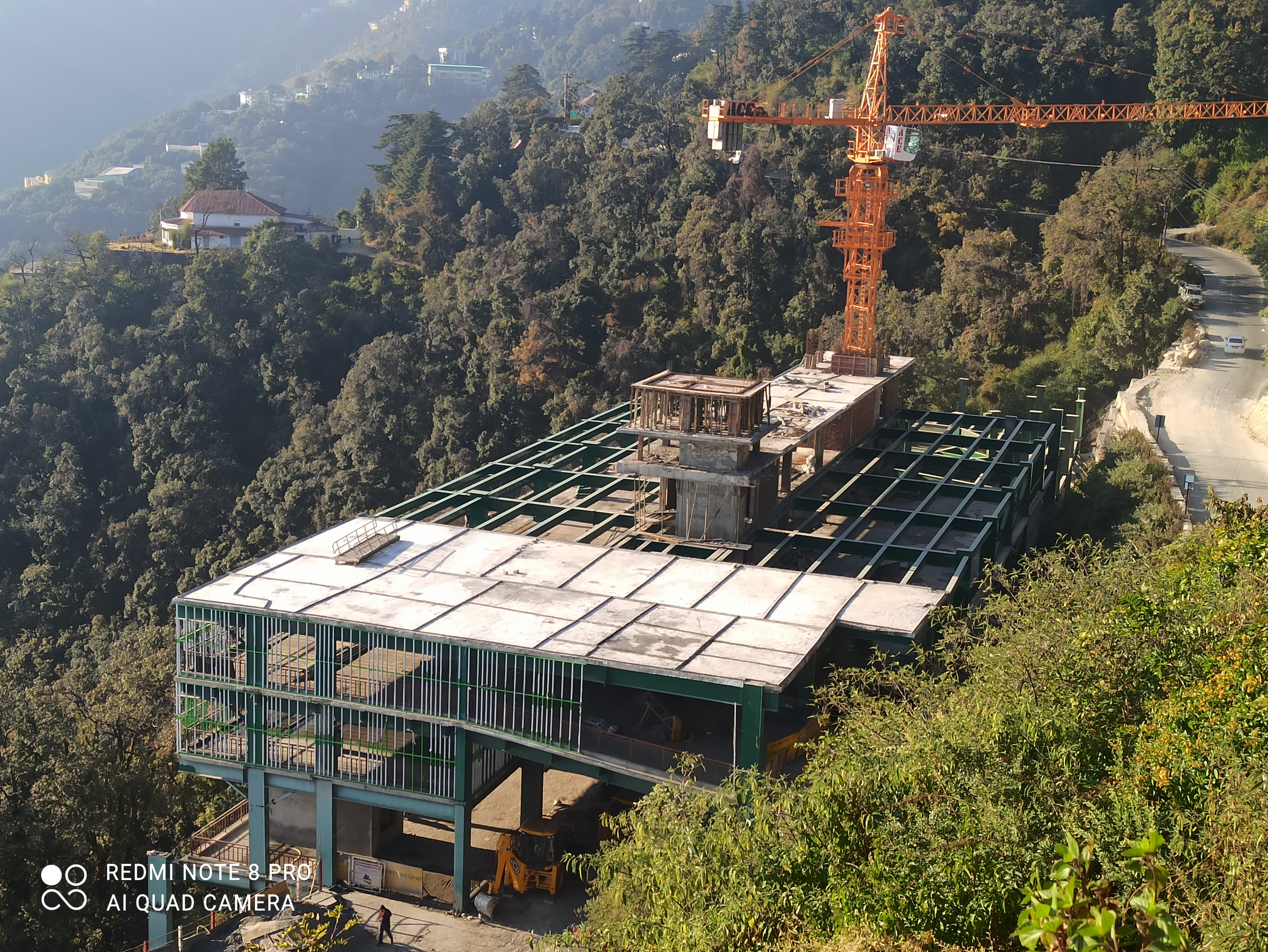 four-storey parking area in Mussoorie