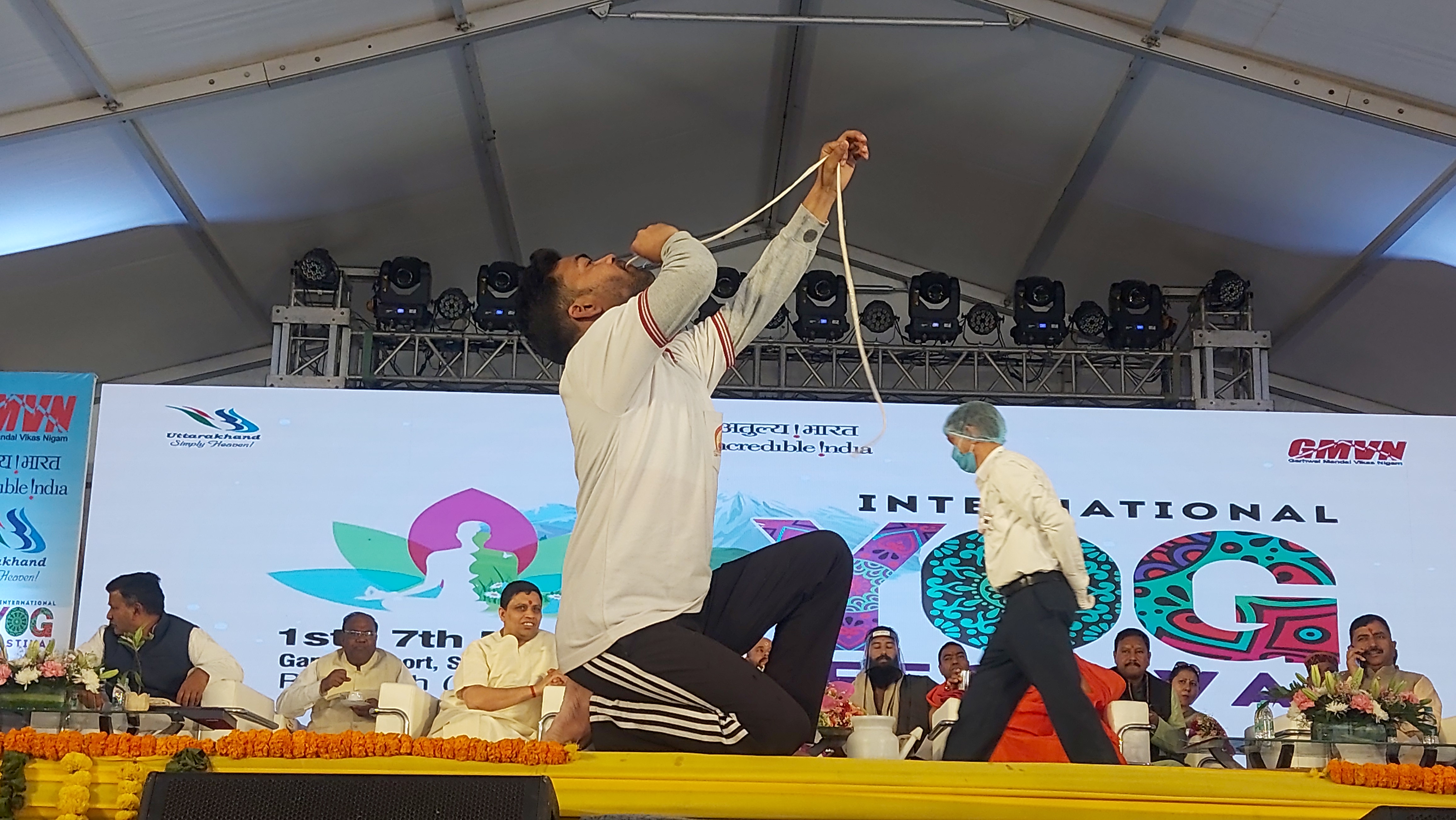 international yoga festival started by GMVN in rishikesh