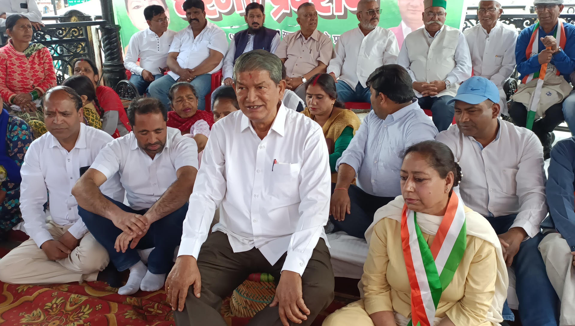 Harish Rawat Strike in Mussoorie