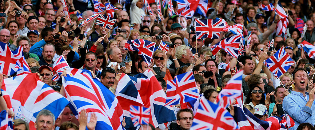 Great Britain supporters at the stadium.