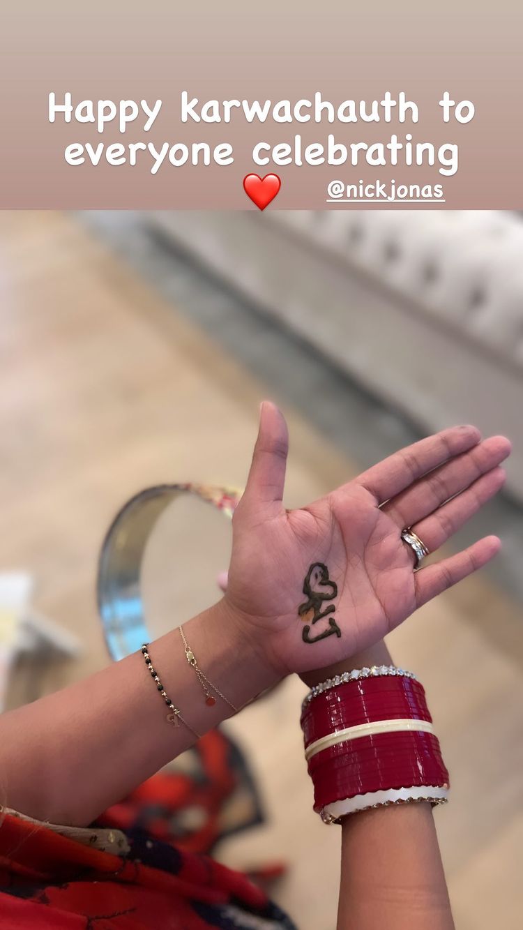 Priyanka Chopra flaunts her Mehendi and chooda as she extends Karwa Chauth greetings