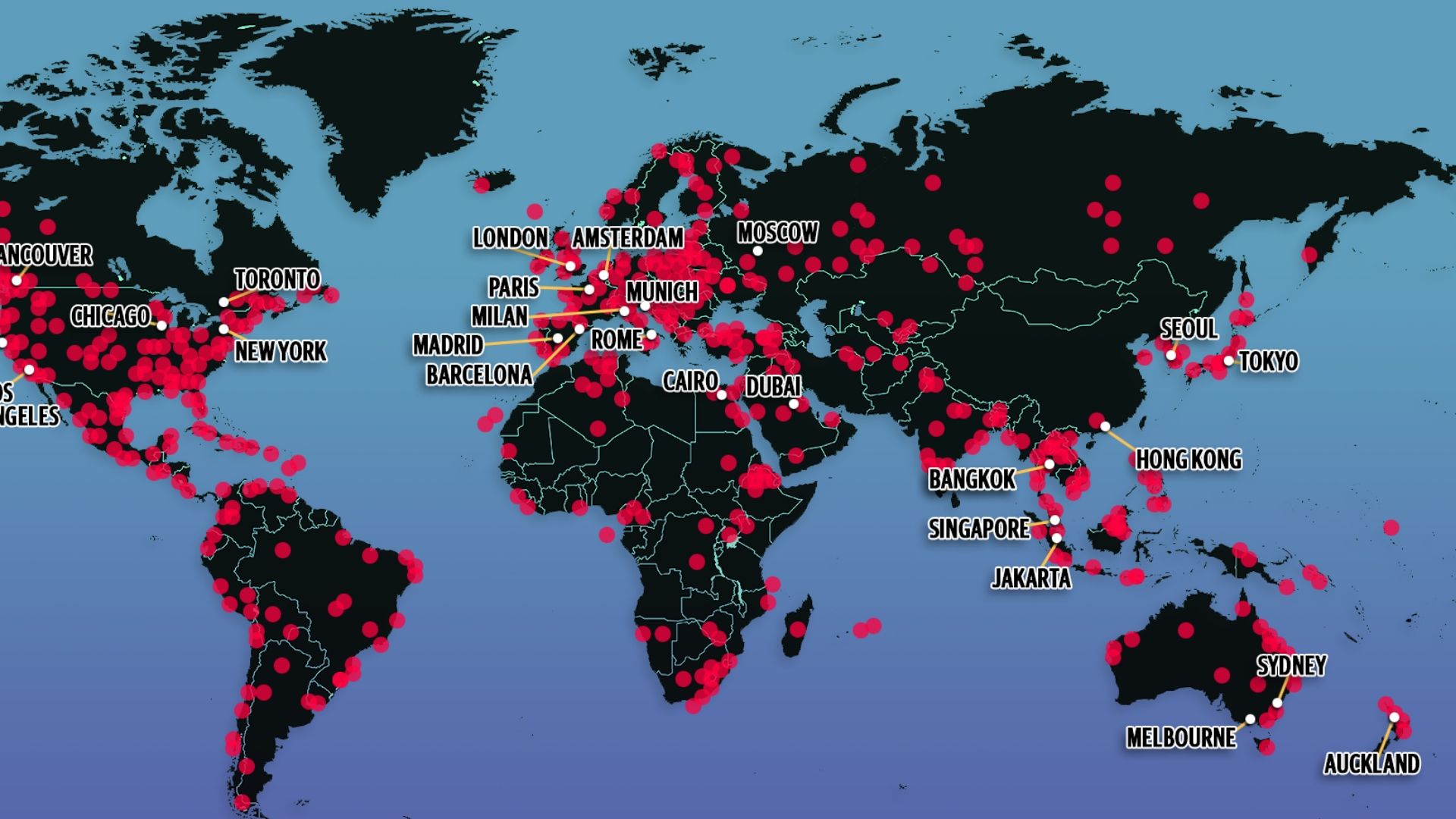 Countries where Coronavirus spotted.