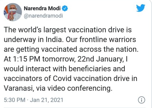 Modi tweet