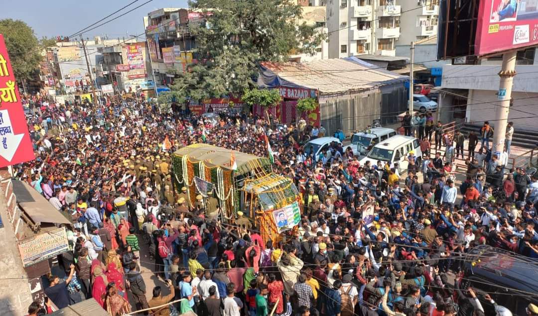 आगरा में शहीद पृथ्वी सिंह चौहान की अंतिम यात्रा