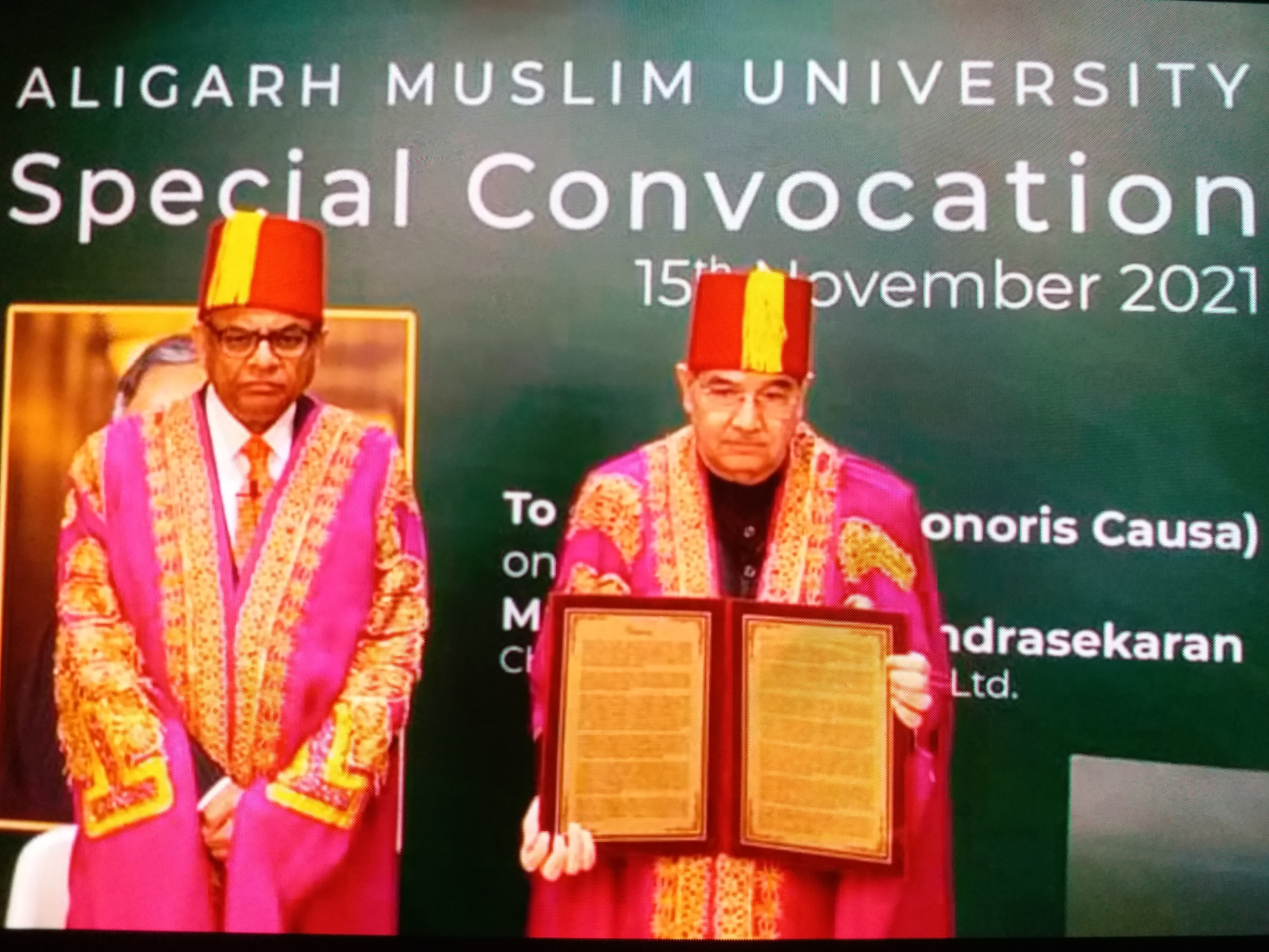 Tata Group Chairman Natarajan Chandrasekaran receives Honorary DSc in special AMU convocation