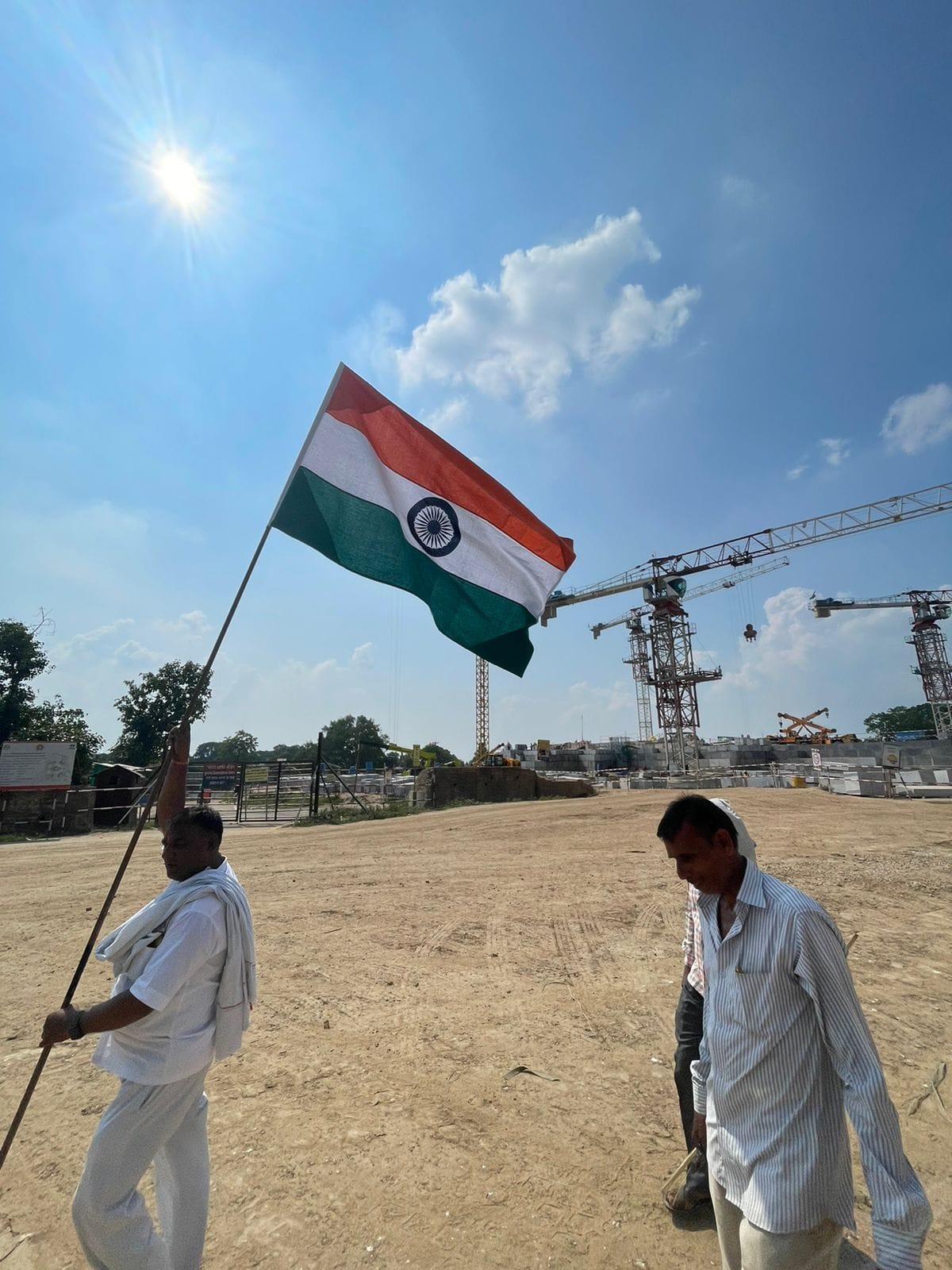 temple of lord ram lalla painted with tricolor