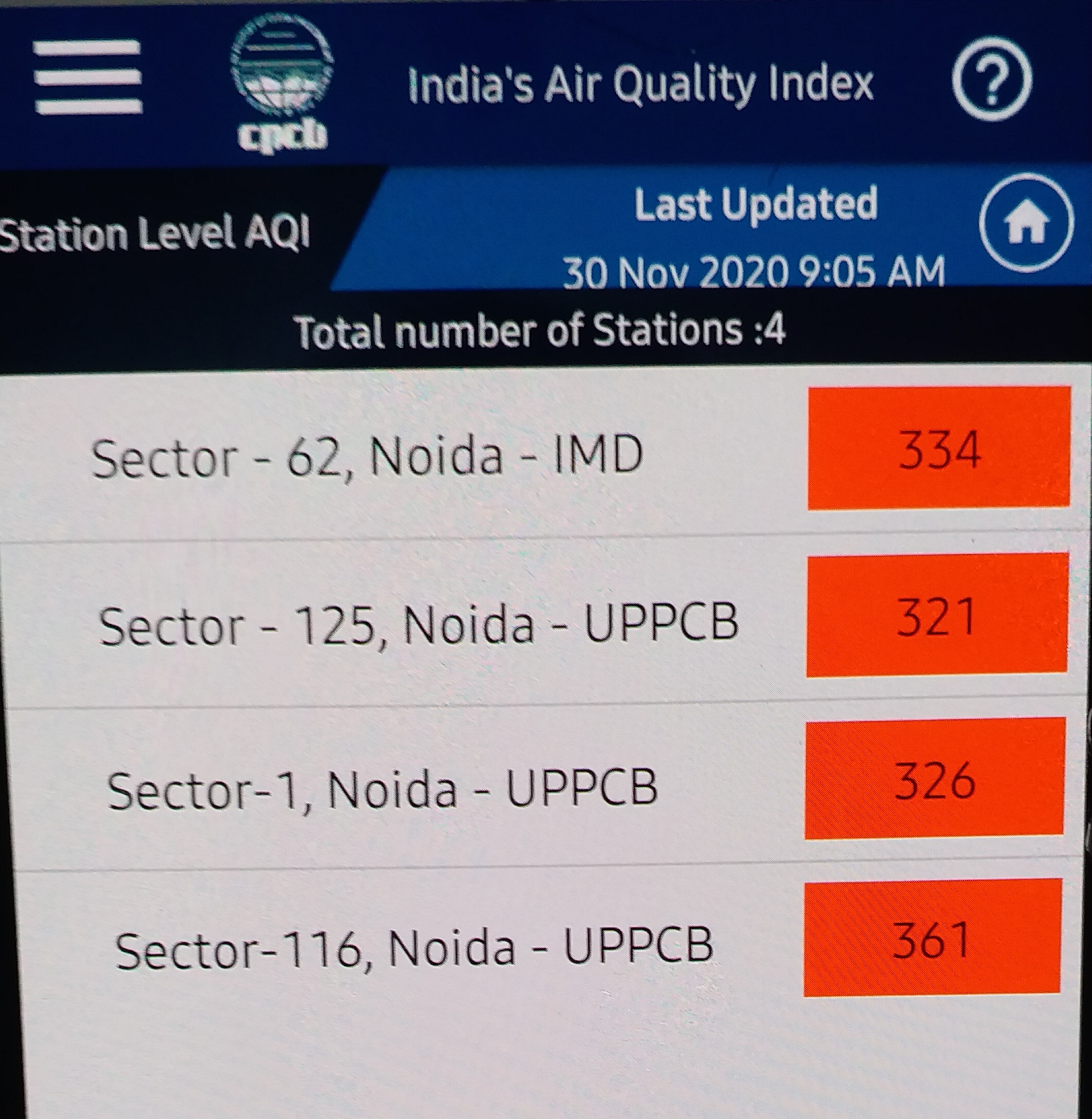 नोएडा का एयर क्वालिटी इंडेक्स 336.