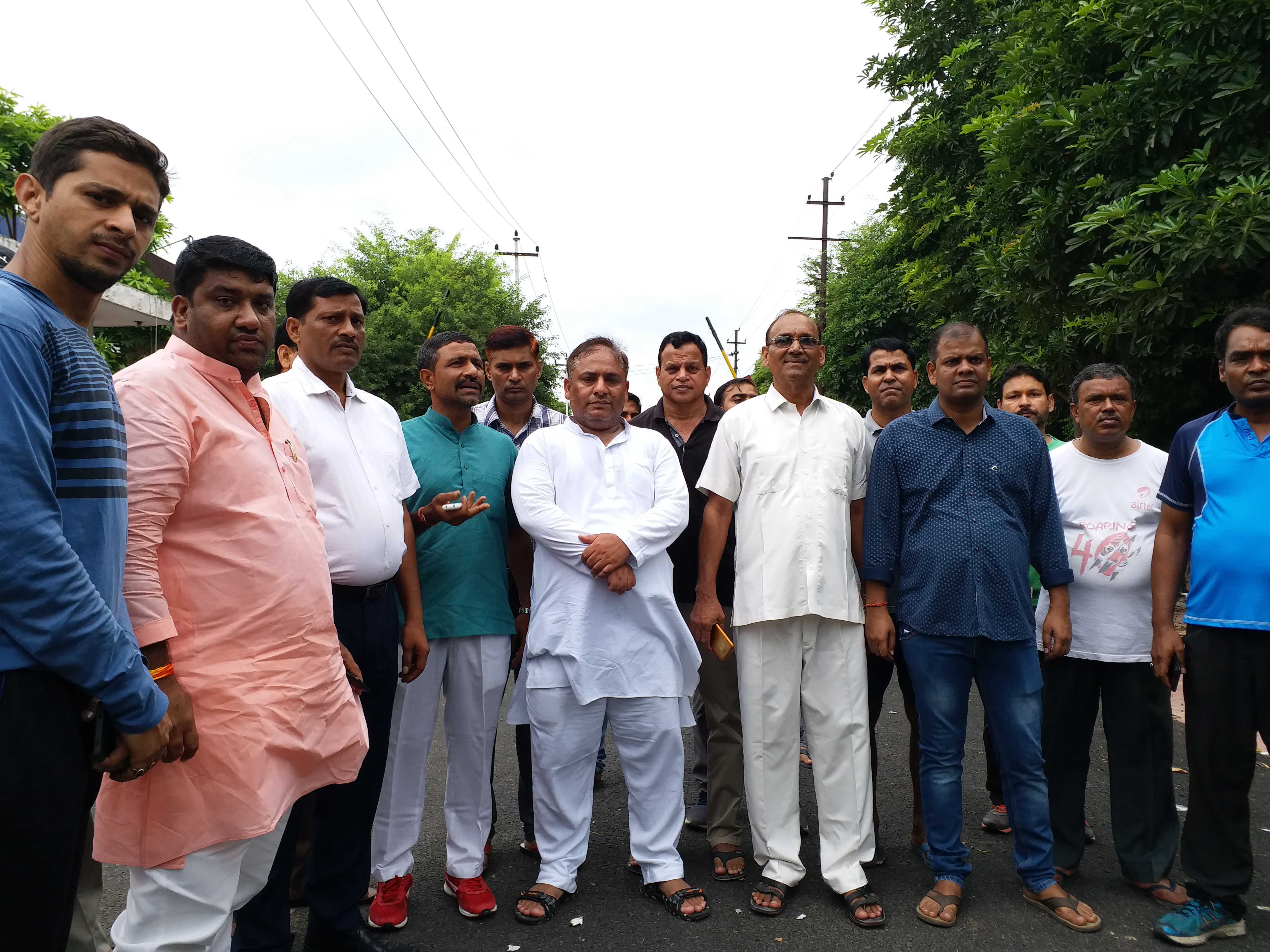 Protest about opening of the gate of society in noida