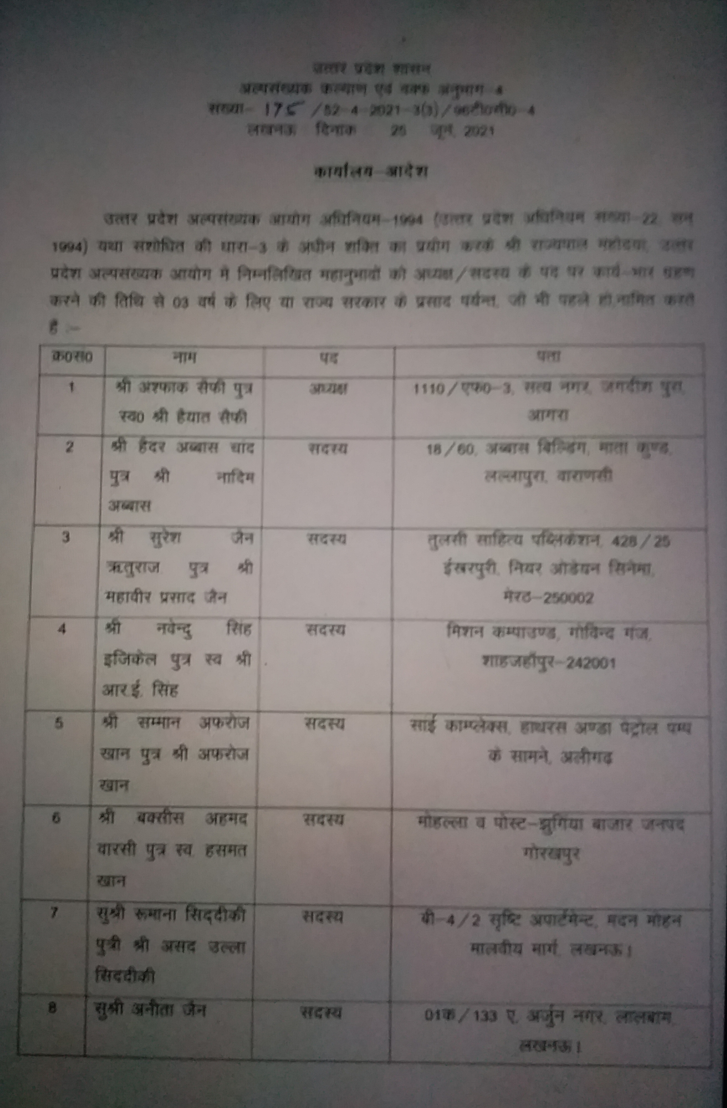 uttar pradesh govt reconstitutes minority commission