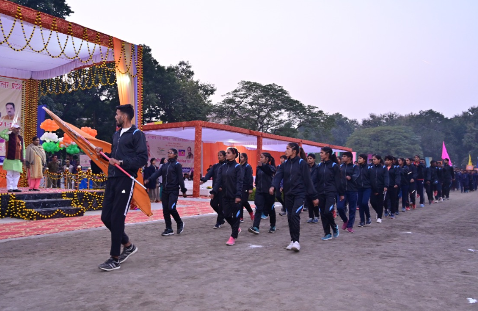 राज्य स्तरीय ग्रामीण खेल प्रतियोगिता में शामिल खिलाड़ी