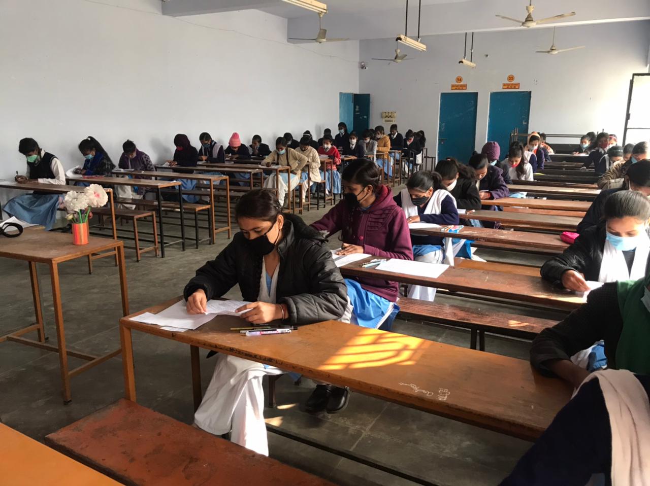 The District Collector inspected the ongoing Intermediate Examination Centers in the district