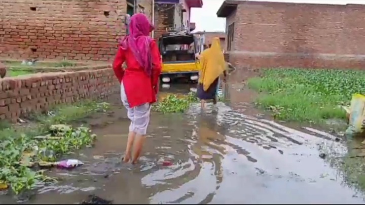 इमली मोहल्ले में जलभराव से परेशान लोग