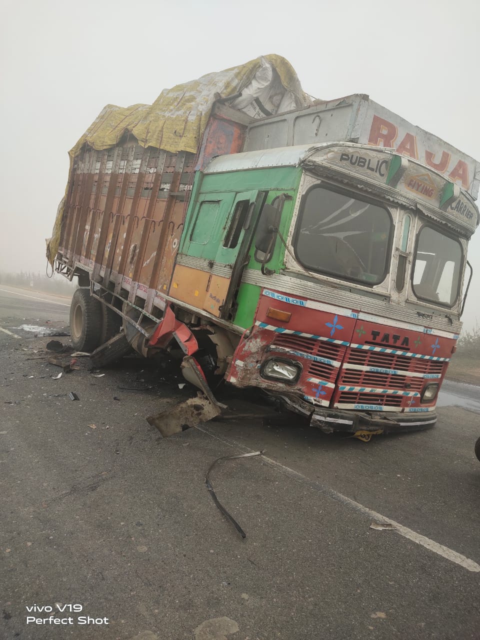 car and truck collide