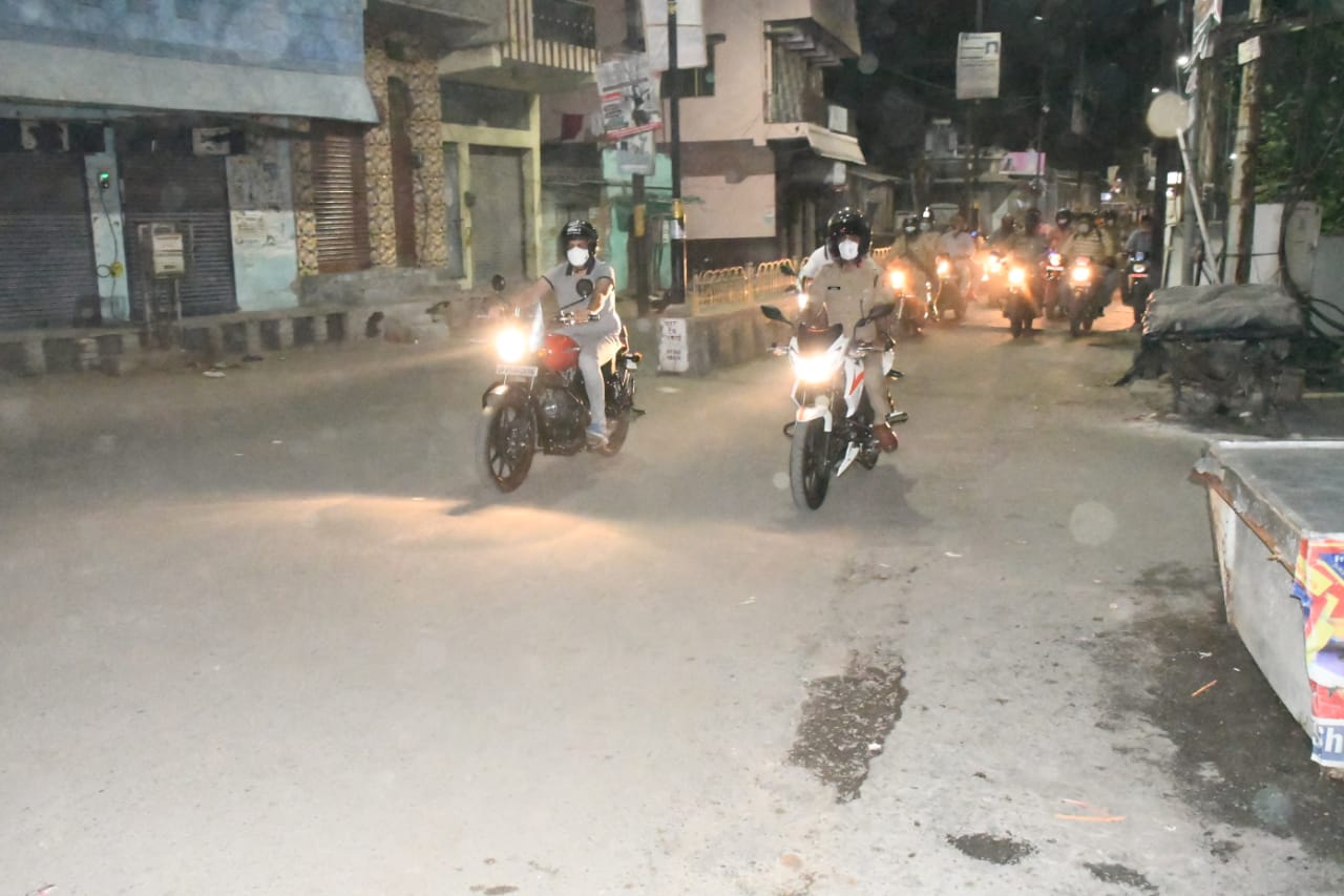 bike patrolling in rampur by dm and sp