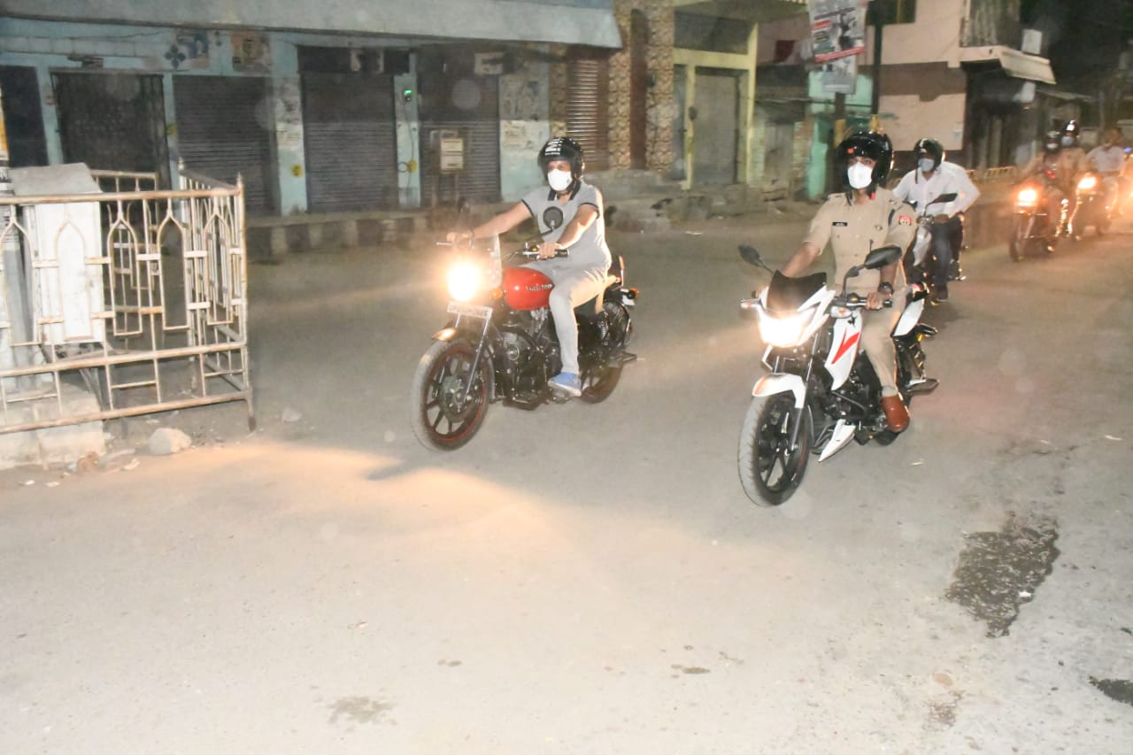 bike patrolling in rampur by dm and sp