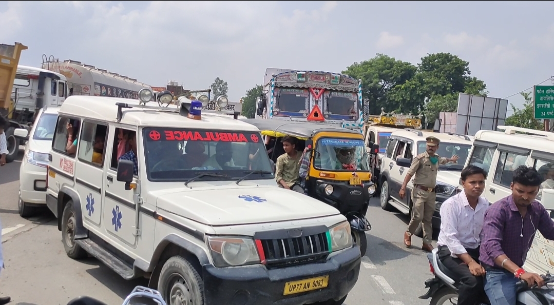 बीजेपी जिलाध्यक्ष के स्वागत के कारण लगा जाम