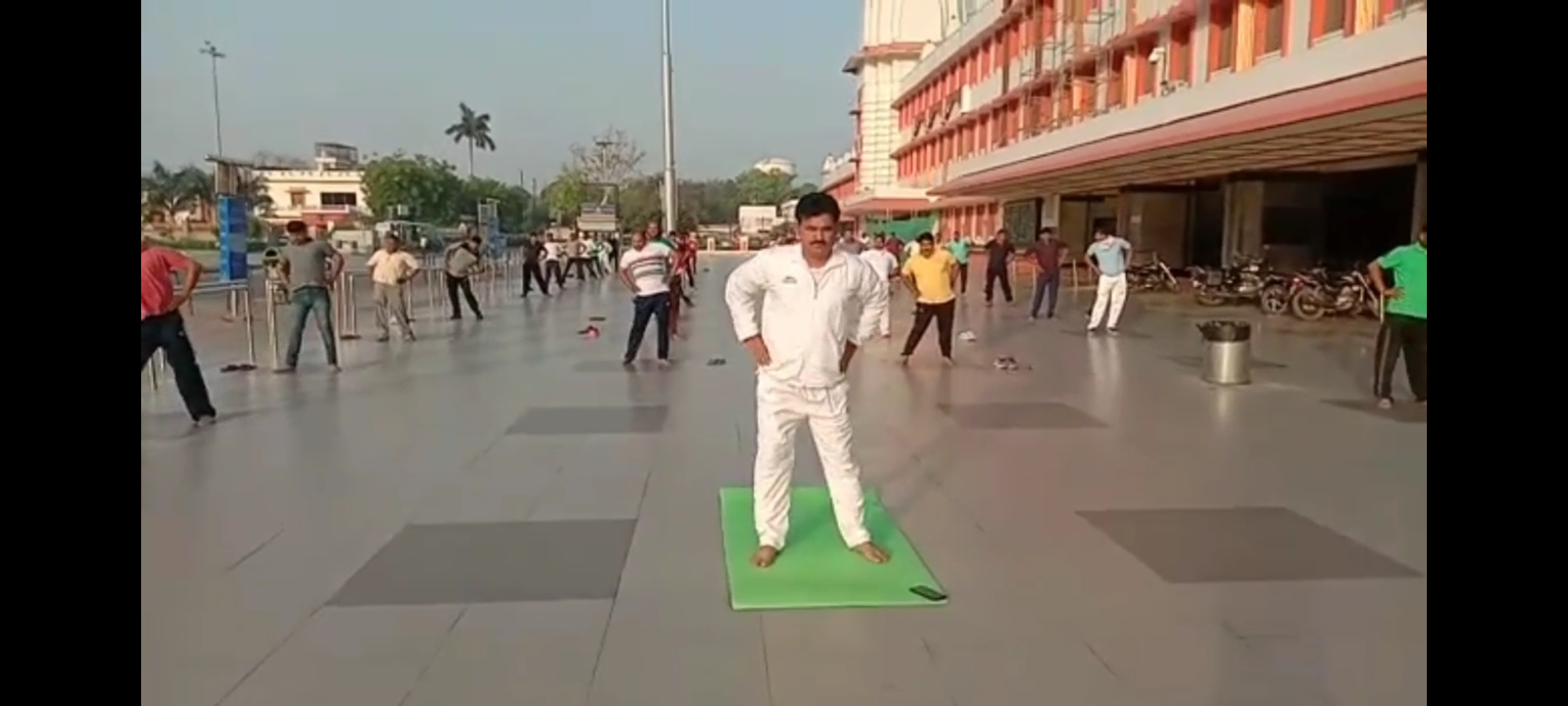 GRP officers perform yoga