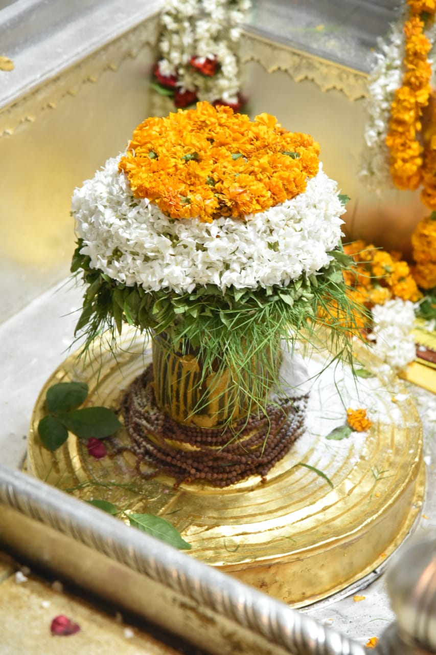 baba vishwanath decorated with tricolor