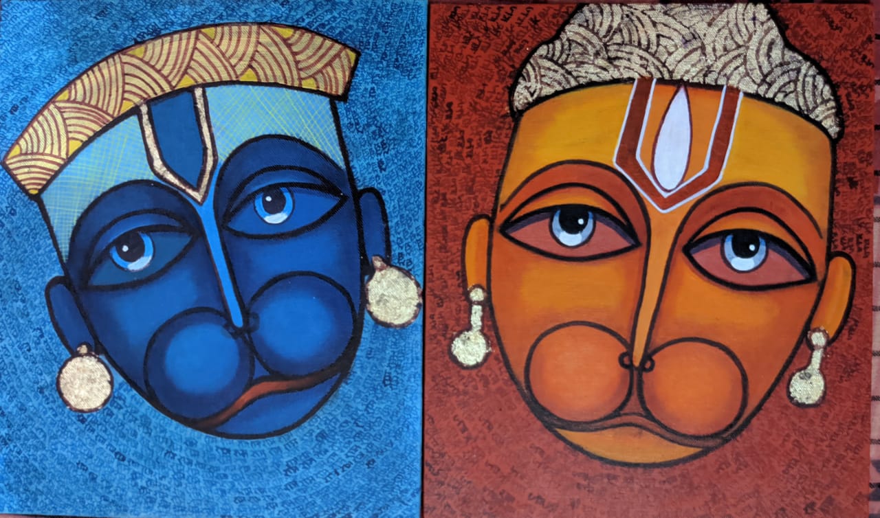 people made painting on lord hanuman