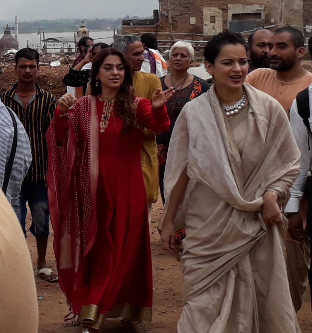 Kangana and Juhi with Sadhguru Jaggi Vasudev