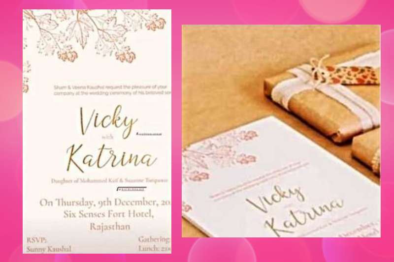 Katrina Kaif, Vicky Kaushal marriage card