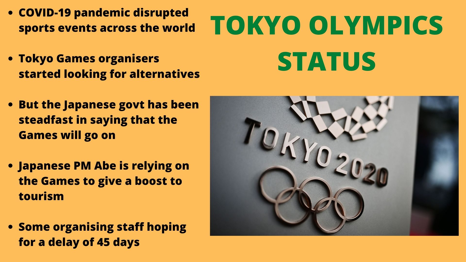 Uncertainty regarding the Tokyo Olympics grows in each passing day.