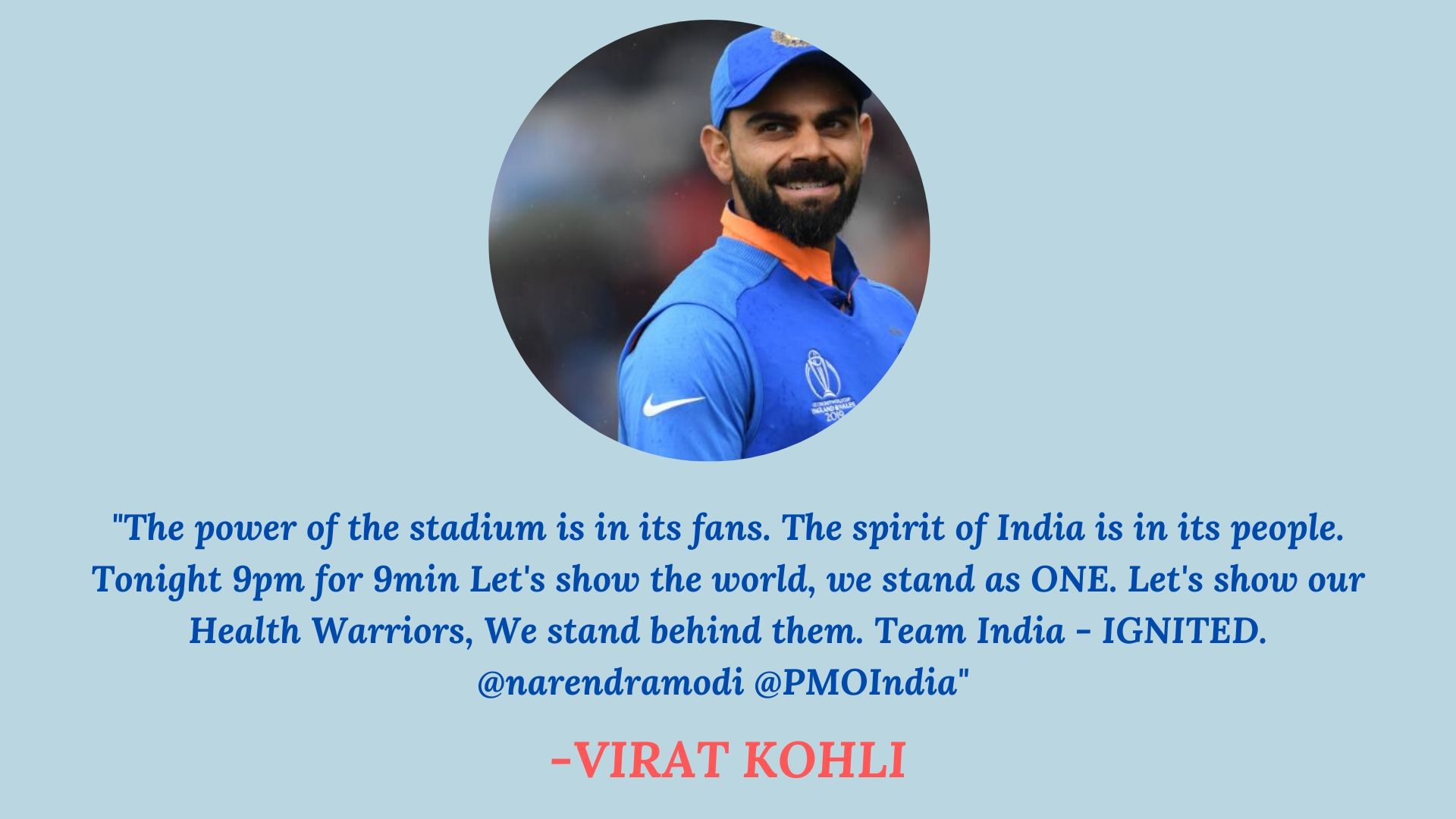 virat Kohli urges people