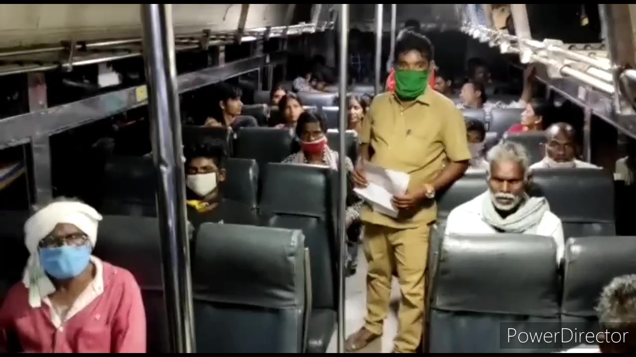 migrant people going to their hometown from guntur district