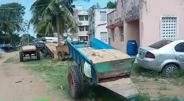 on sand smuggling case  pudukkottai police seized 5 bullock carts