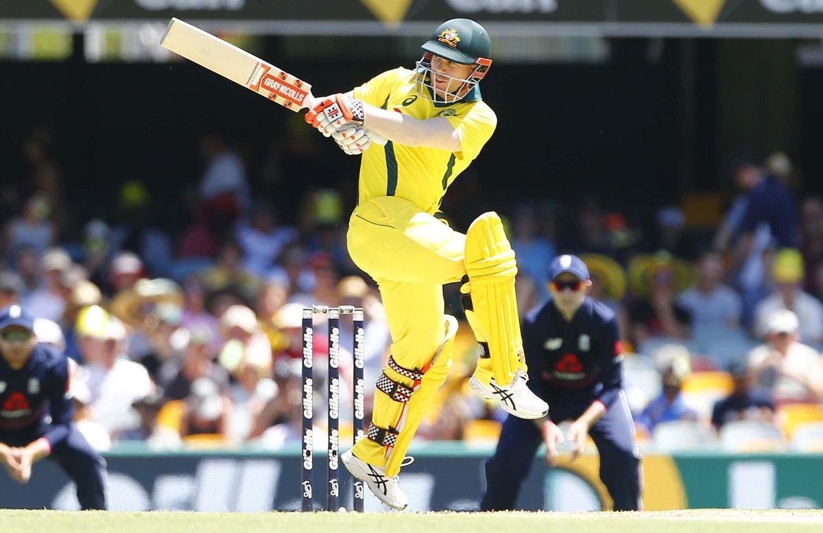 David Warner plays a shot during his 39 runs knock.