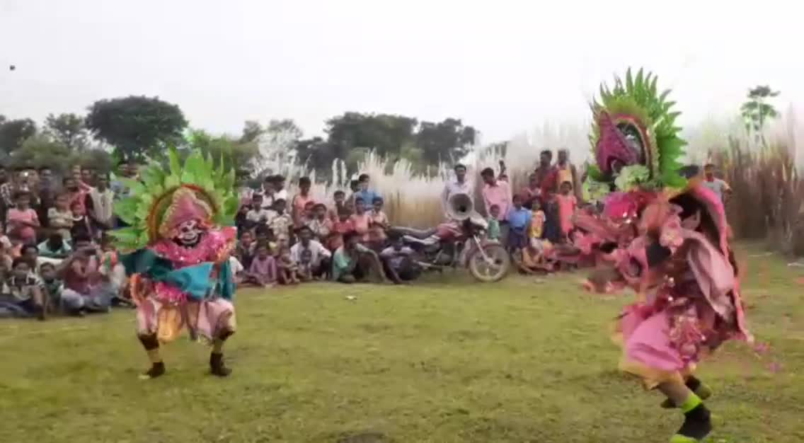 Purulia Chhau Artist practicing for their upcoming shows