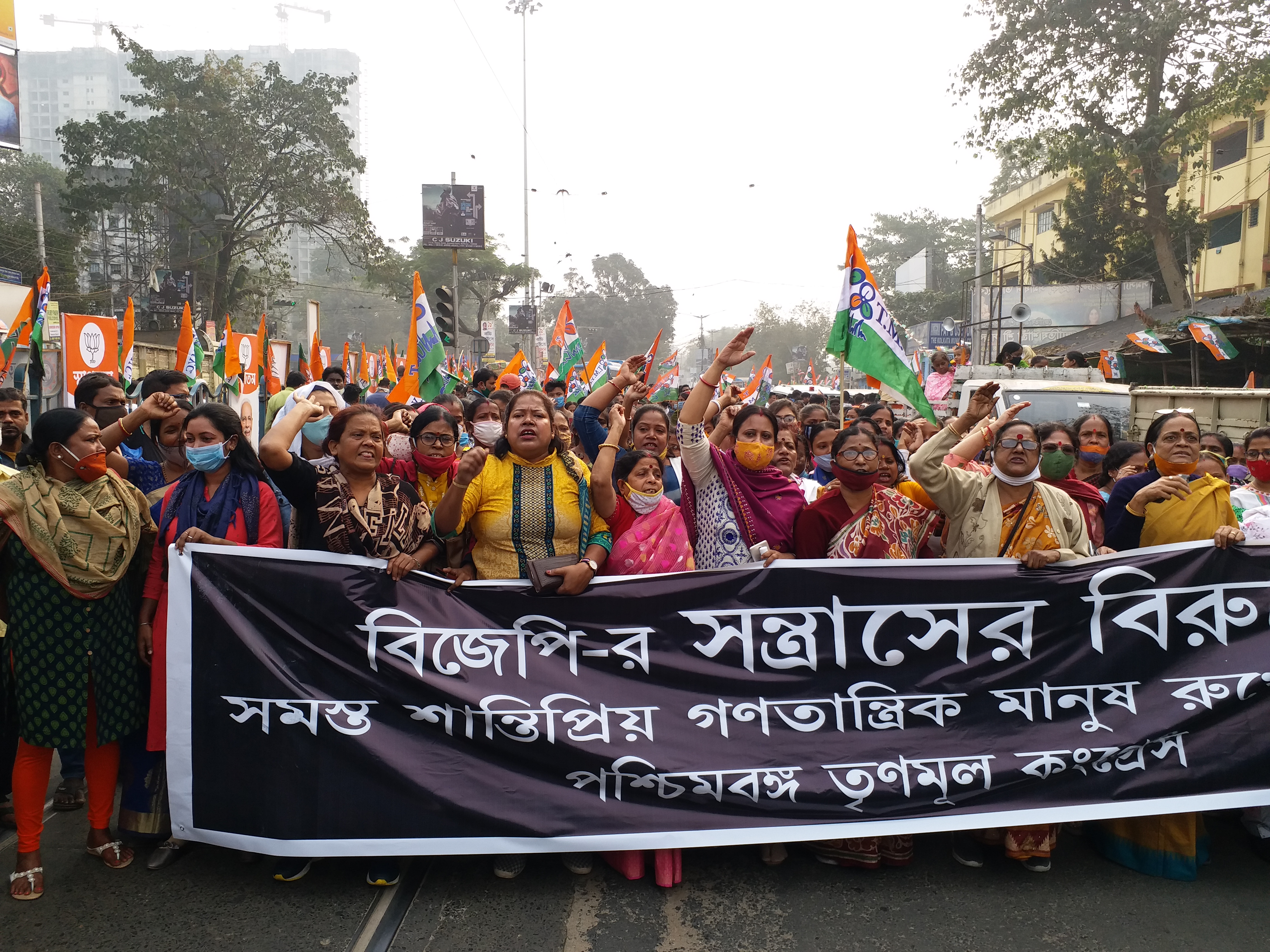 Tmc rally lead by Arup Biswas in South Kolkata