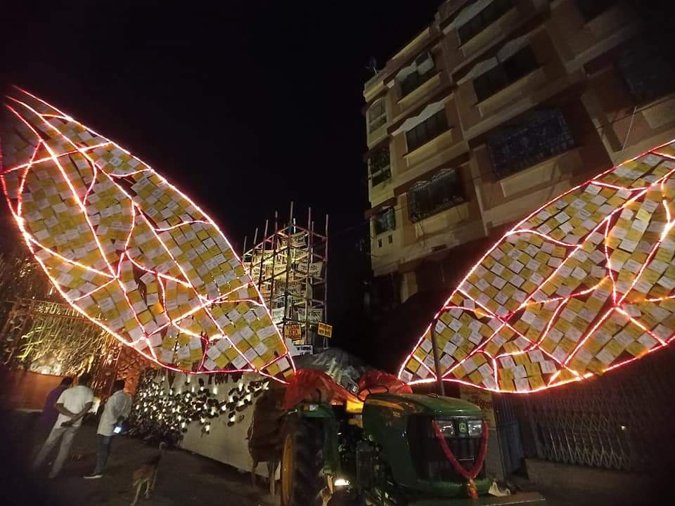 Community Puja in Kolkata s northern outskirts depicts Lakhimpur tragedy