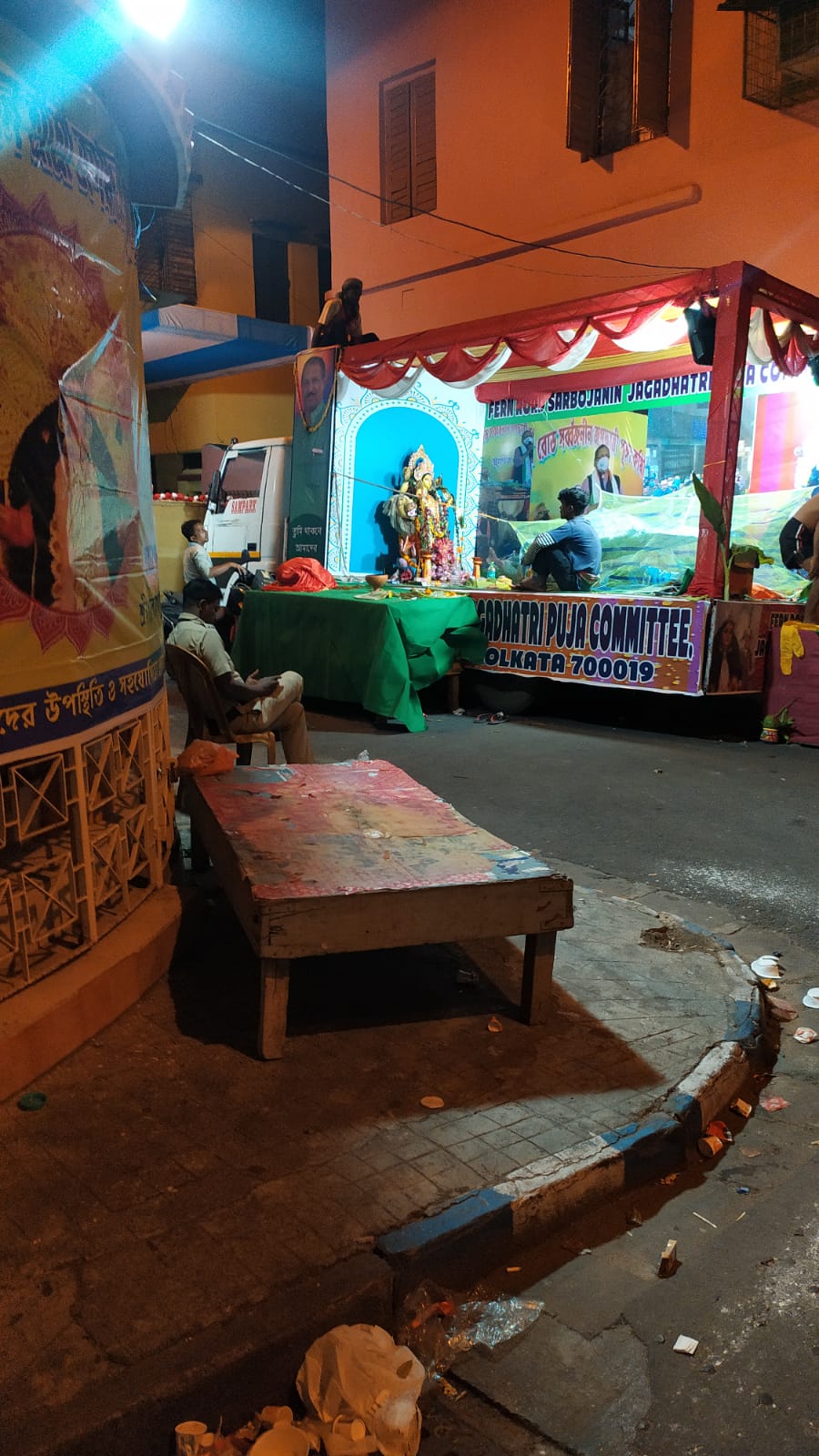 Controversy surrounds Babul Supriyo's Jagaddhatri puja as security guard slept inside mosquito net in front of the goddess