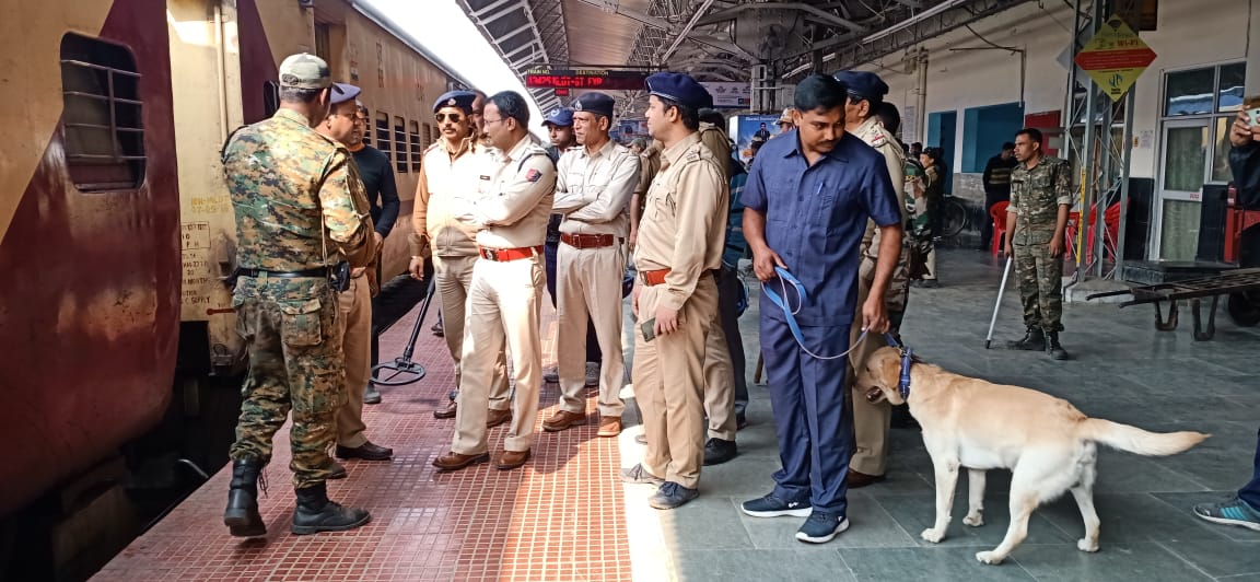 Police checking before republic day in Malda