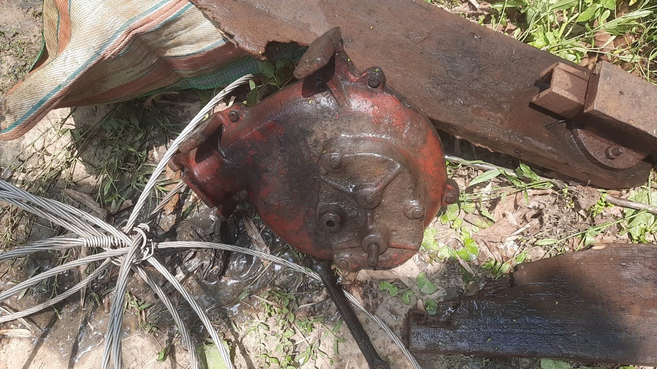 Firearm equipments recovered from a pond in Malda