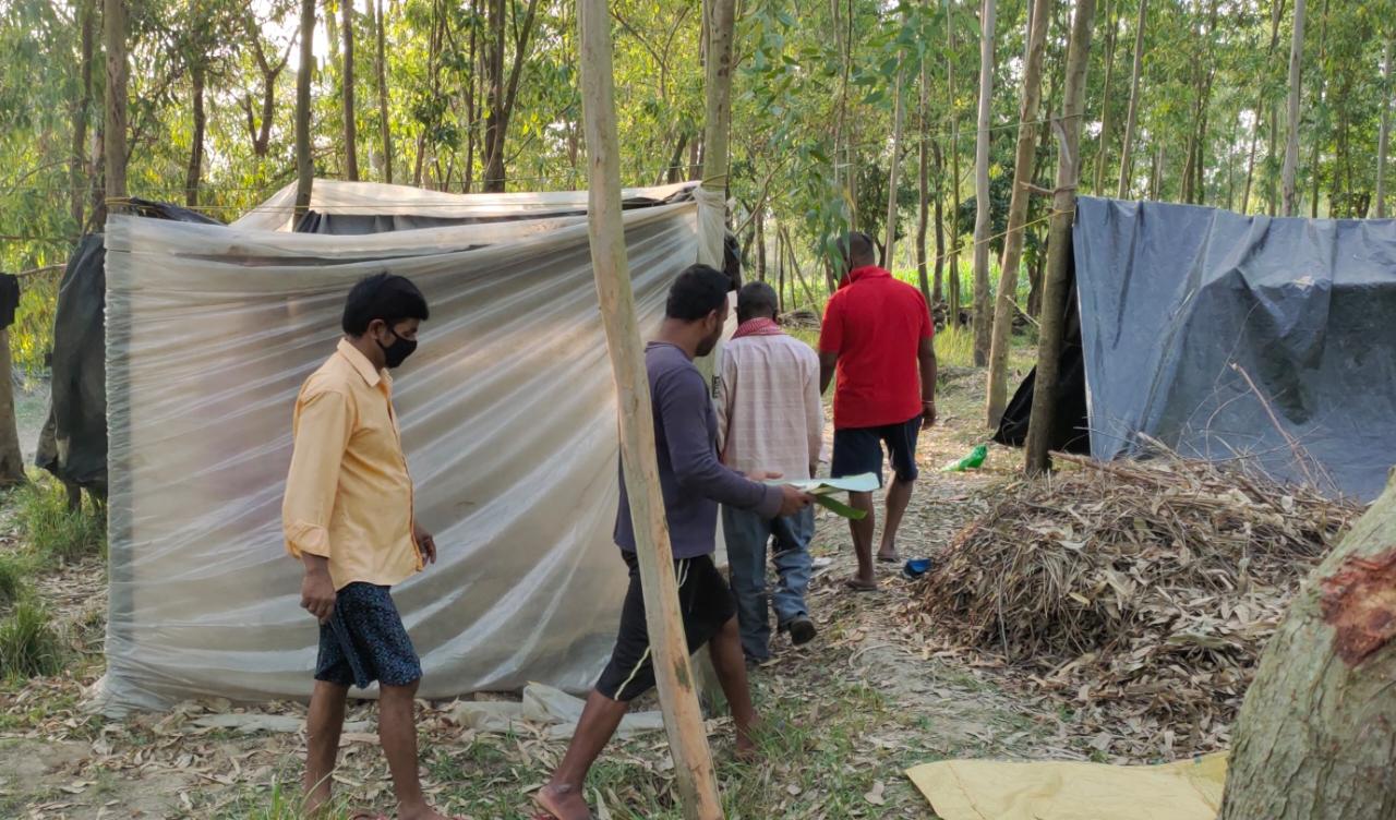 migrated laborer taken self quarantine in jungle