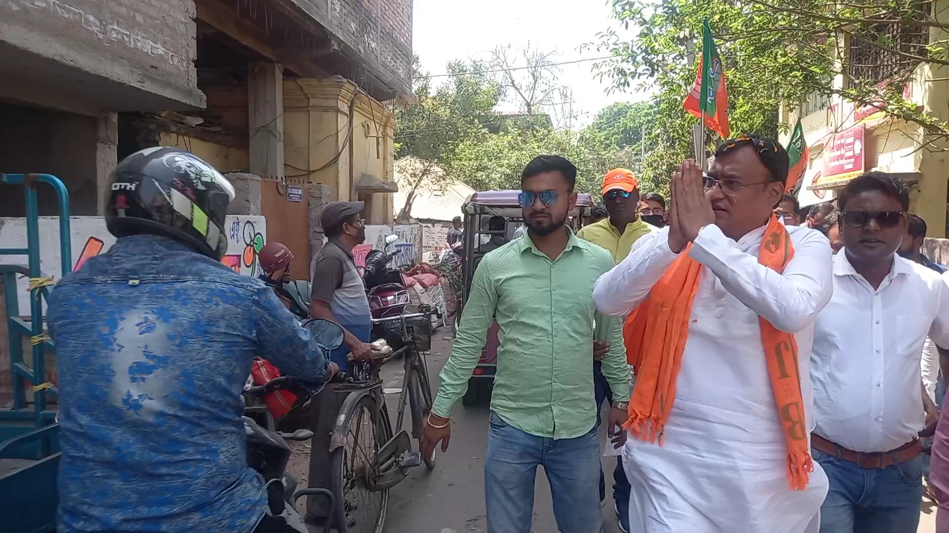 candidates of Trinamool BJP and Congress did their campaign in Raiganj assembly on Sunday