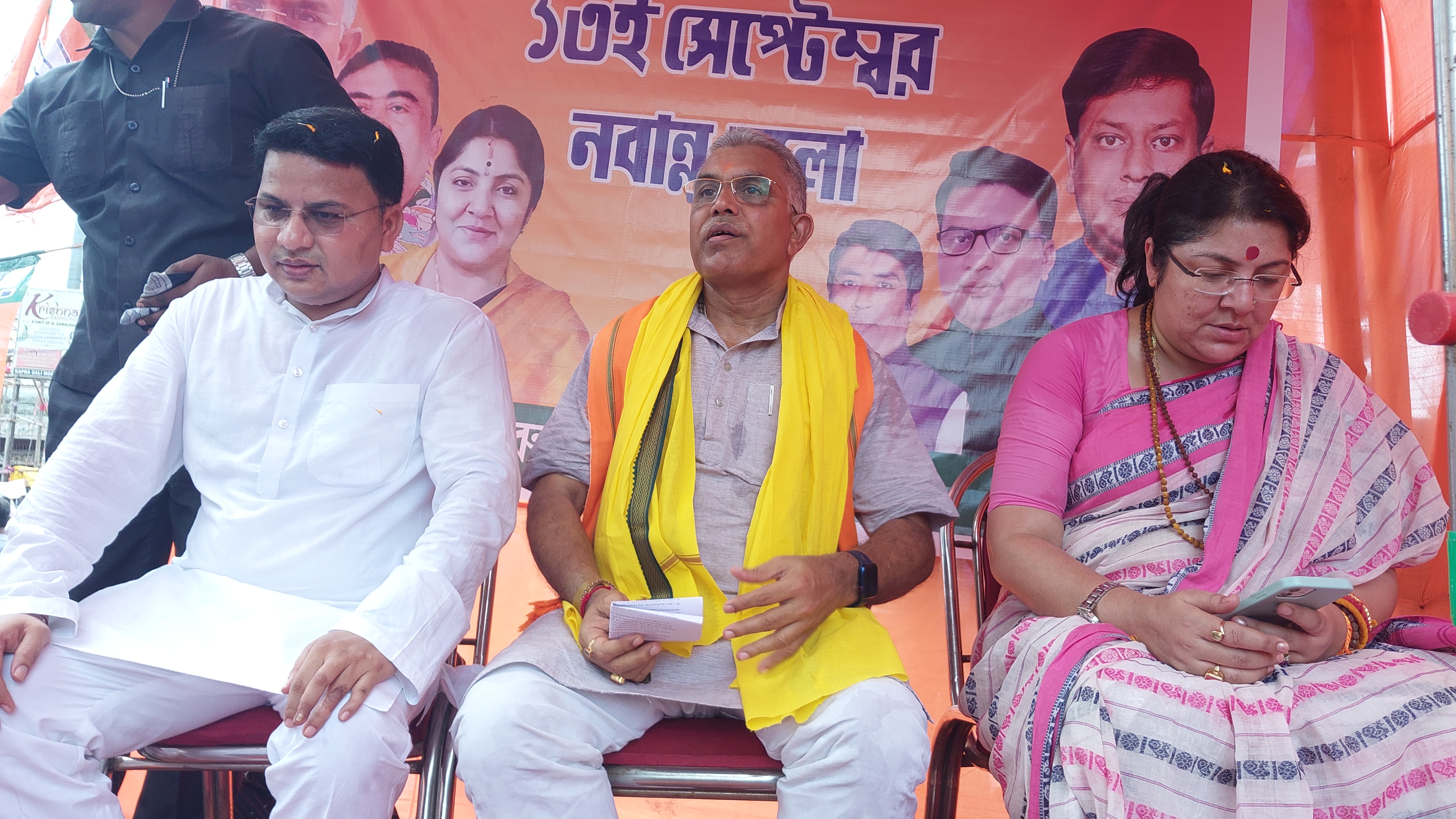 BJP MP Dilip Ghosh claims many TMC leaders have to stay behind bars during Durga Puja